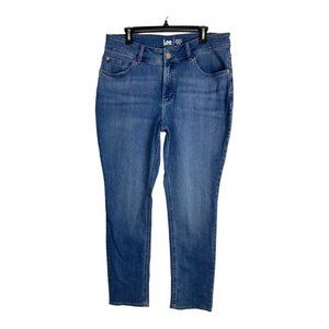 Lee Womens Jeans Adult Size 16W Long  Regular Straight Light Wash Mid Rise NEW